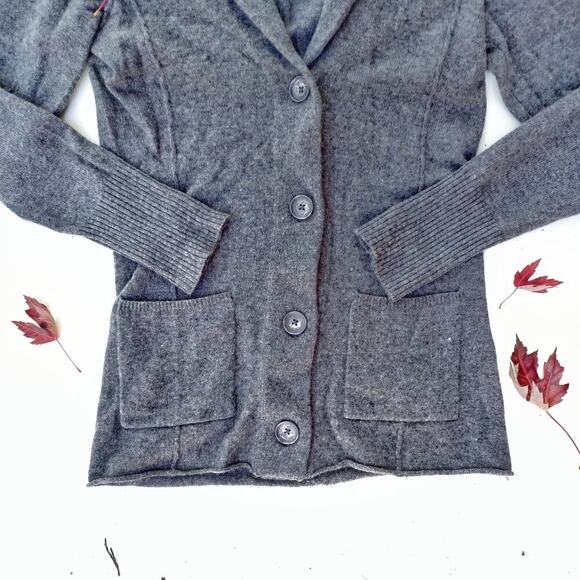 Max Studio 2 Ply Cashmere Shawl Collar Cardigan Soft Gray Quiet Luxury Fall NEW - Picture 5 of 12